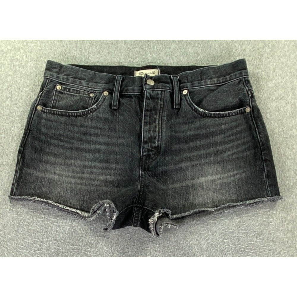 Madewell Relaxed Denim Short Womens Sz 29 (Fits 34) Hi Rise Raw Hem Button Fly